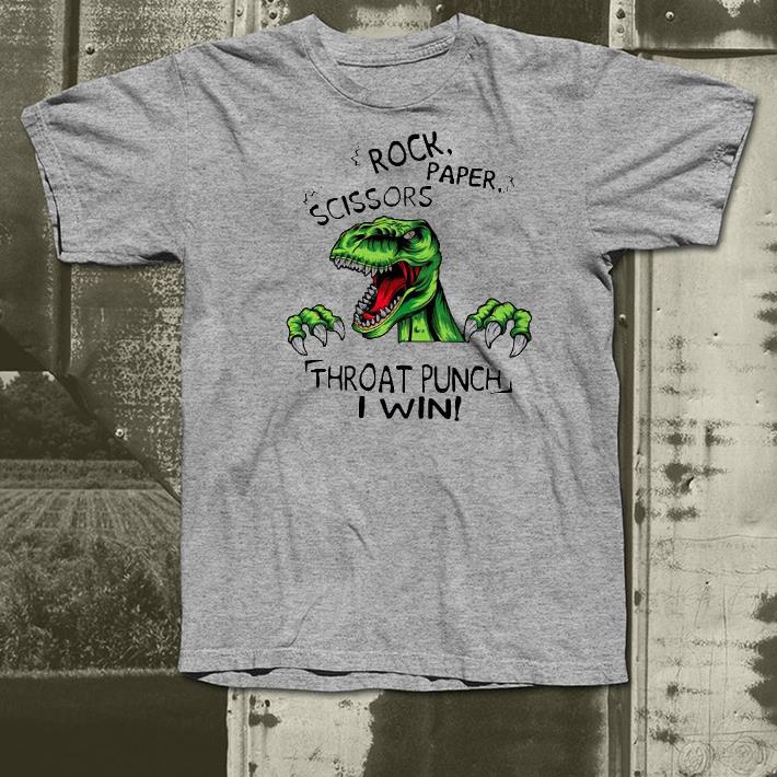 51b51475 nice dinosaur t rex rock paper scissors throat punch i win shirt 4 - Nice Dinosaur T Rex Rock Paper Scissors Throat Punch I Win Shirt