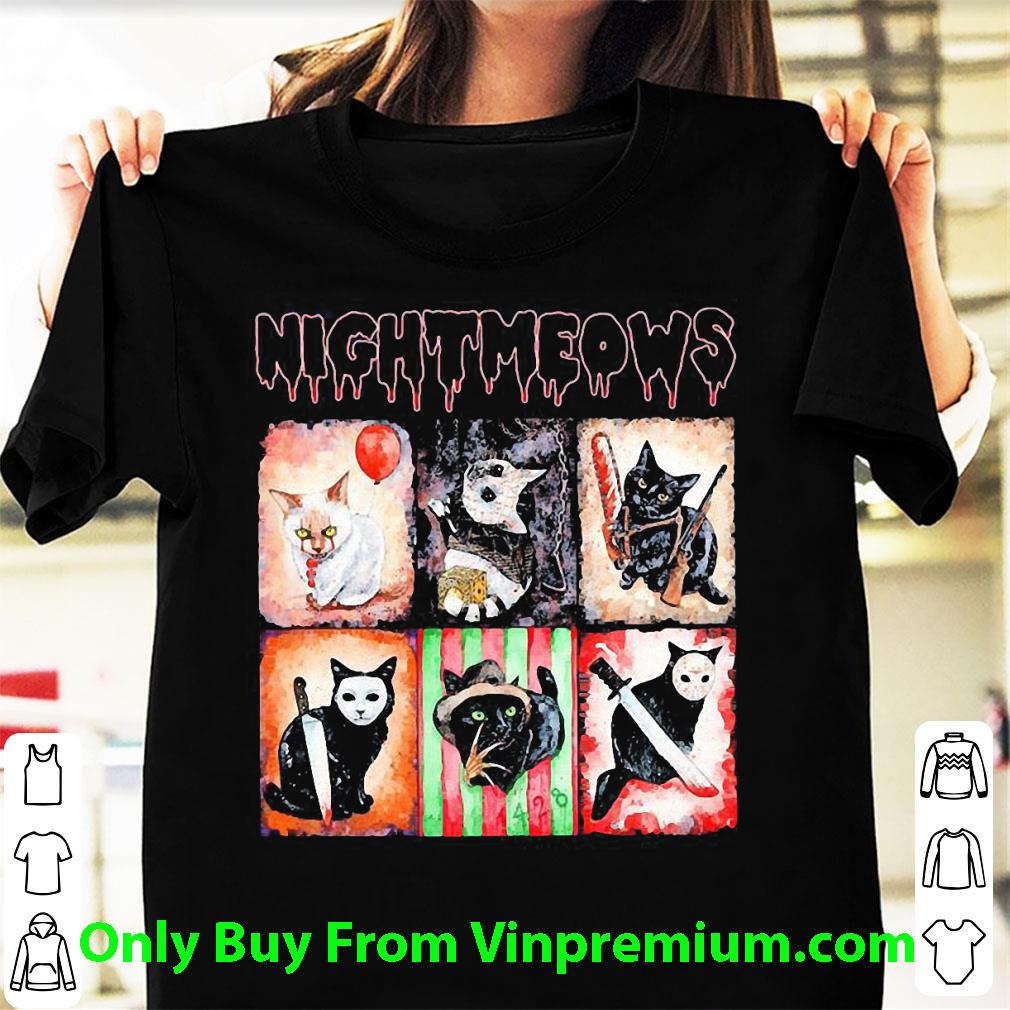 Pretty Cats Horror Movie Characters Nightmeows Halloween shirt