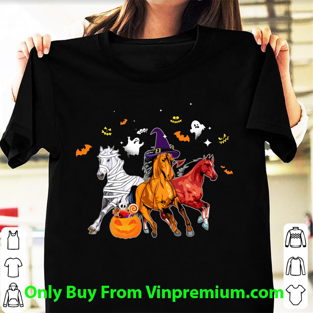 Great Horses Ghost Witch Happy Halloween shirt