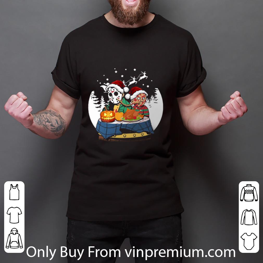 Pretty Jason Voorhees And Freddy Krueger Lady And The Tramp Christmas shirt