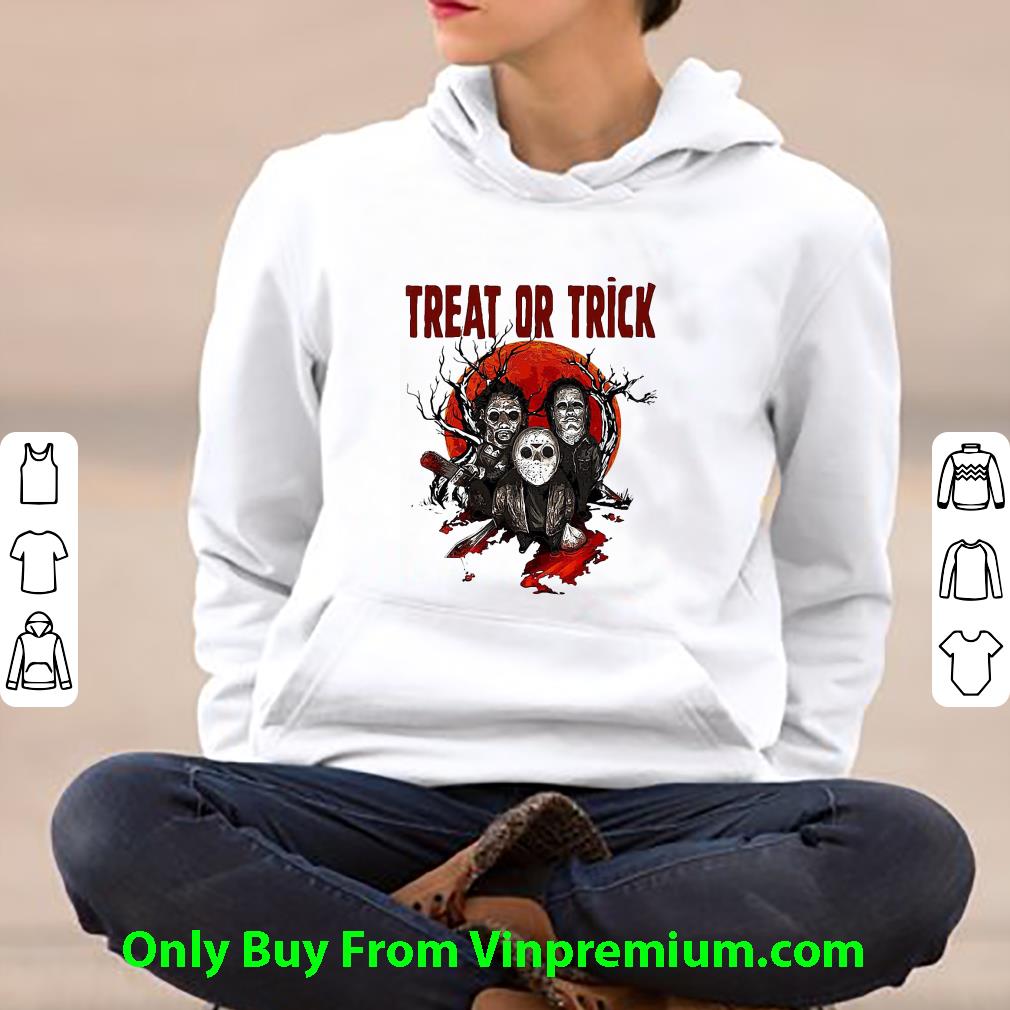 7a40d9a3 pretty michael myers jason voorhees treat or trick halloween shirt 4 - Pretty Michael Myers Jason Voorhees Treat Or Trick Halloween shirt