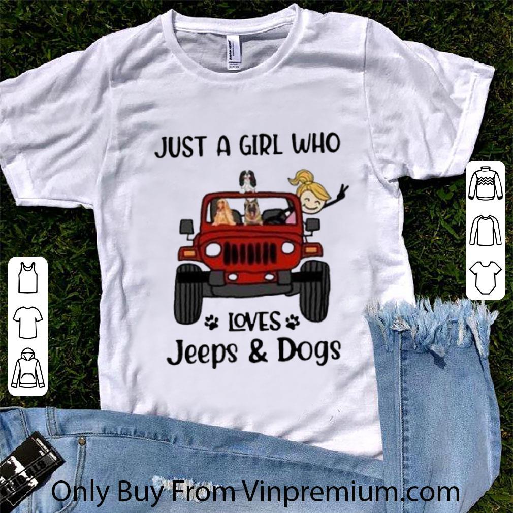 Hot Just A Girl Who Love Jeep And Dogs shirt