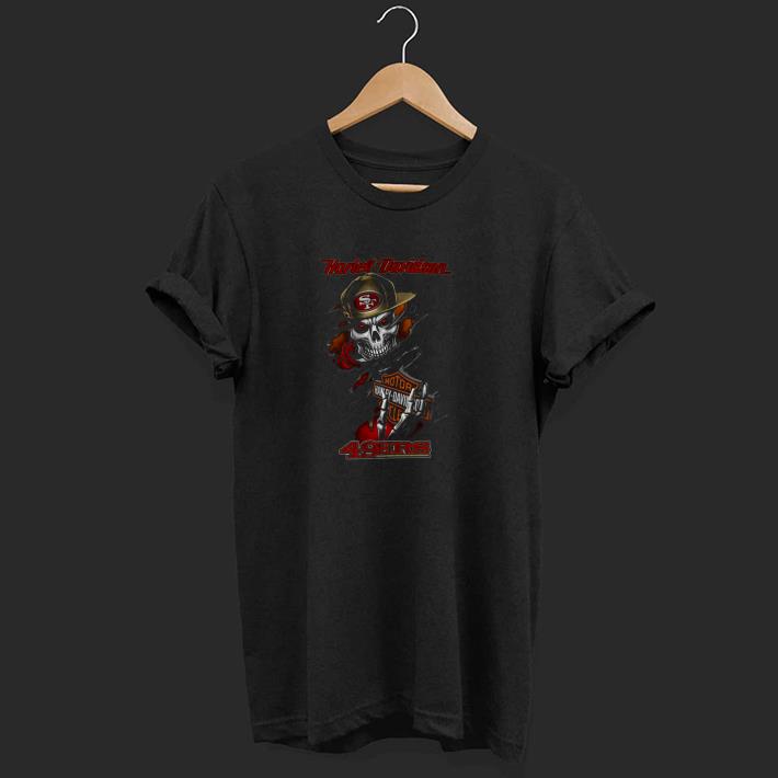 Nice Skull mashup Harley Davidson and San Francisco 49ers Shirt