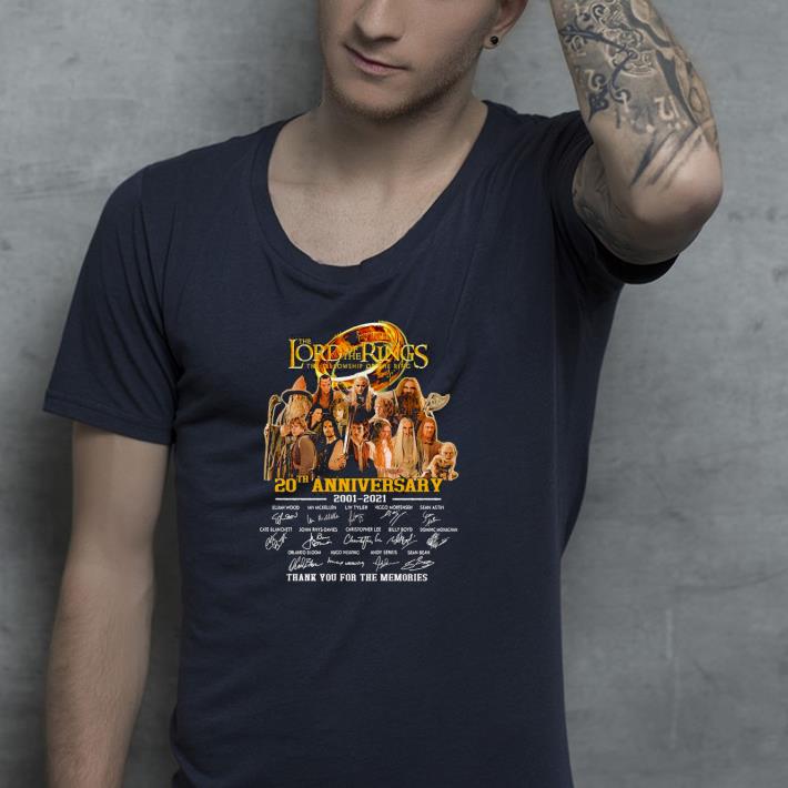 0324bcef nice the lord of the rings 20th anniversary 2001 2021 thank you for the memories signatures shirt 4 - Nice The Lord Of The Rings 20th Anniversary 2001 2021 Thank You For The Memories Signatures Shirt