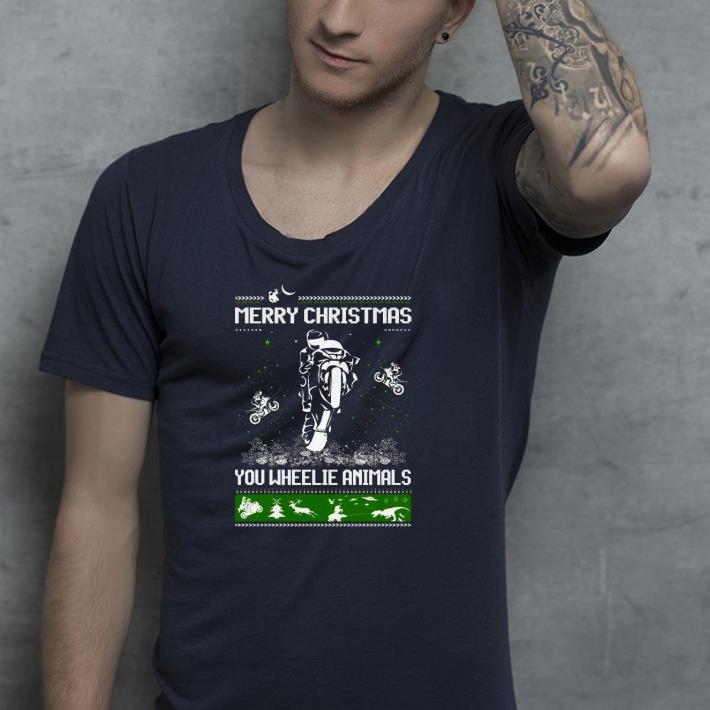 176e7b23 nice motorcycle merry christmas you wheelie animals ugly christmas shirt 4 - Nice Motorcycle Merry Christmas You Wheelie Animals Ugly Christmas Shirt