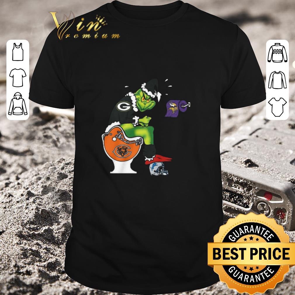 Pretty The Grinch Green Bay Packers Shit On Toilet Chicago Bears And Other Teams Christmas Sweater shirt