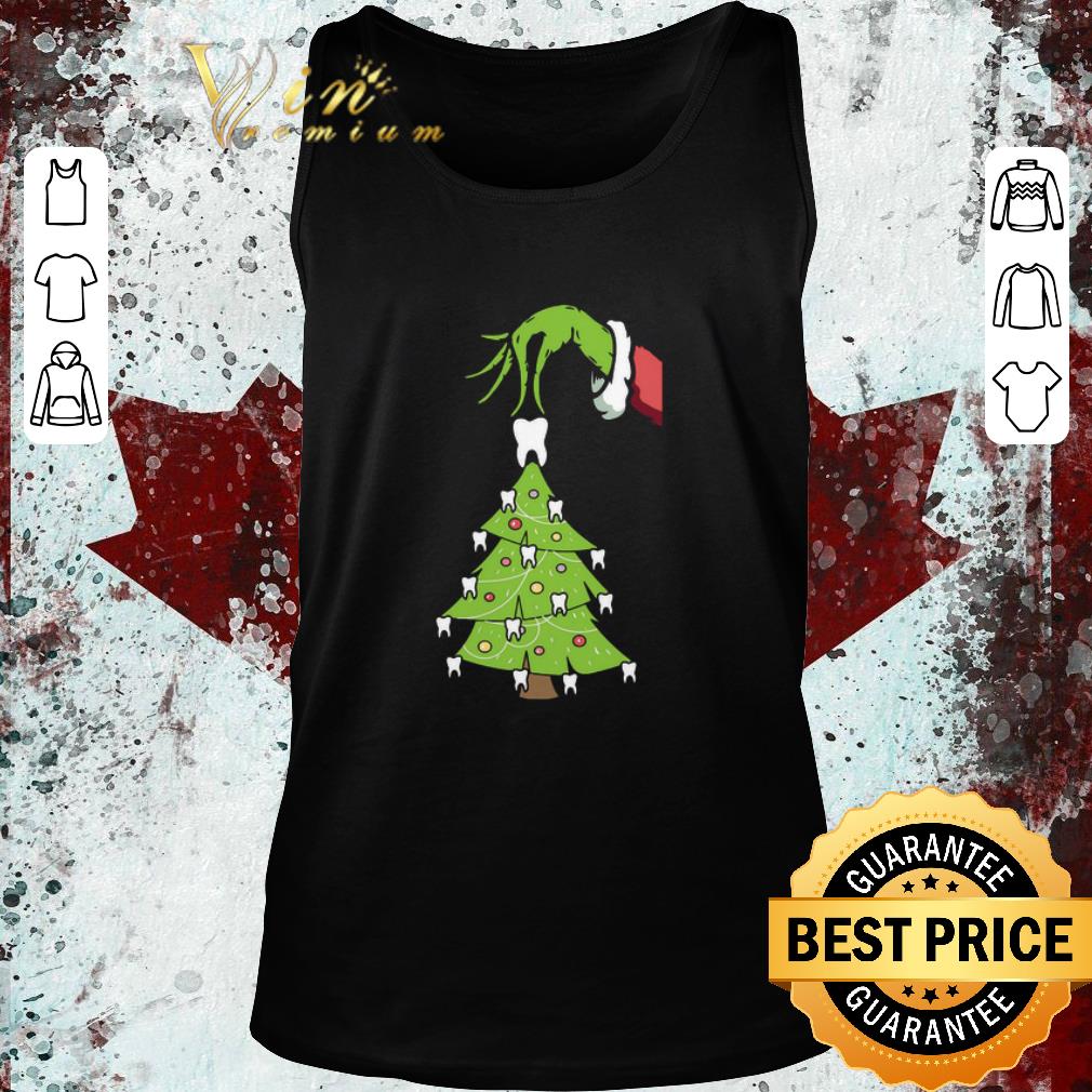 Premium Grinch Hand Holding Tooth Dental Tree Christmas shirt