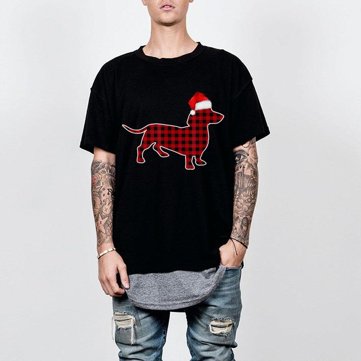 Nice Dachshund Red Plaid Buffalo Christmas Pajamas Family Shirt