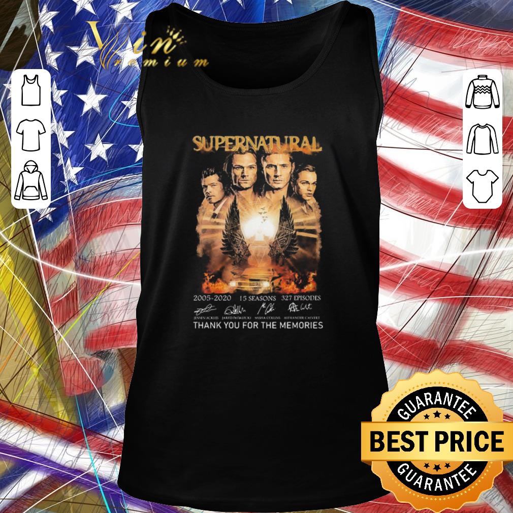 Top Supernatural 2005 2020 15 Seasons 327 Episodes Thank You For The Memories Signatures shirt
