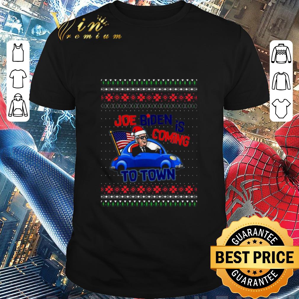 Premium Joe Biden Is Coming To Town Ugly Christmas Sweater shirt