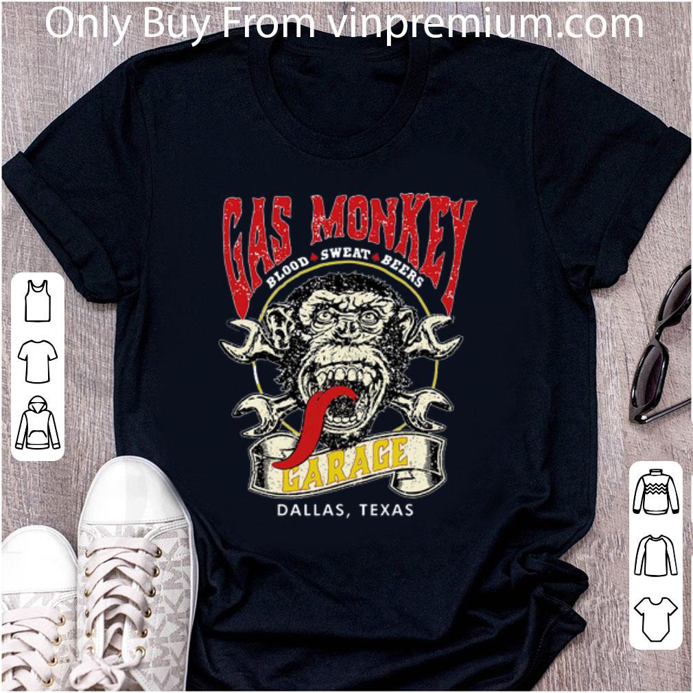 Hot Gas Monkey Blood Sweat Beers Garage Dallas Texas shirt