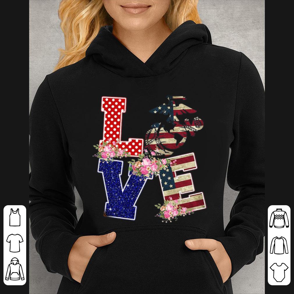 162bba00 official love marines symbol flower american flag shirt 4 - Official Love Marines Symbol Flower American Flag shirt