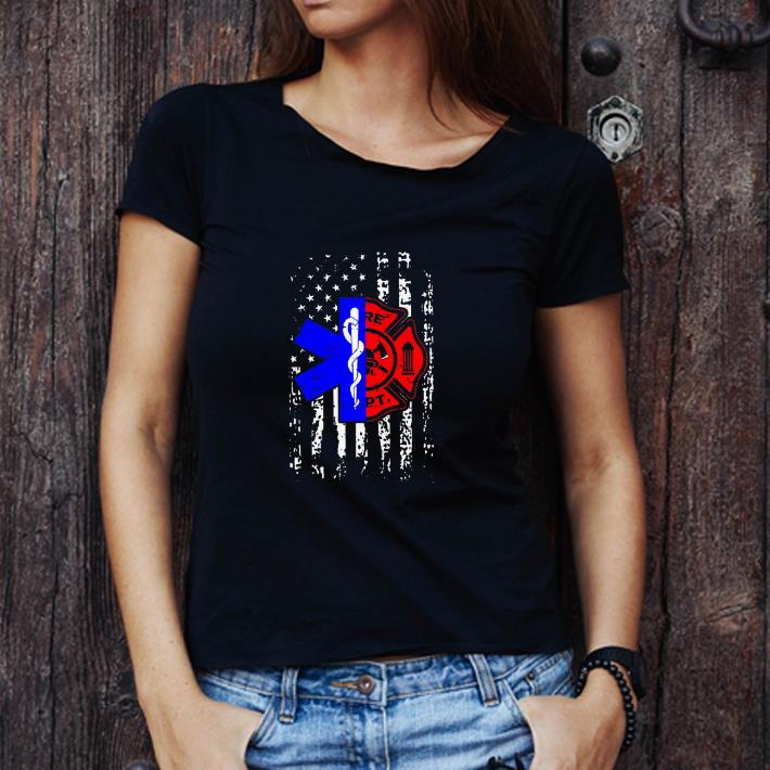 Nice Nurse EMT and Firefighter American Flag shirt