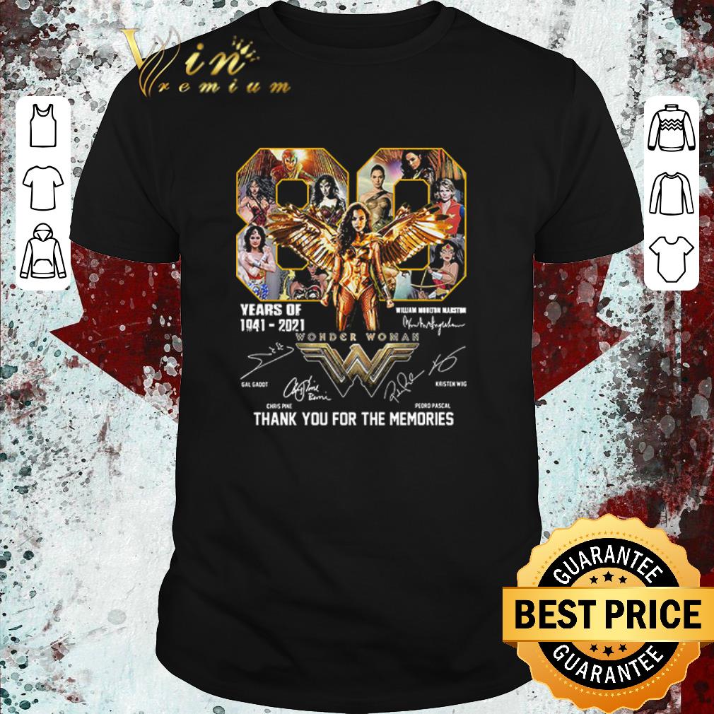 Top 80 Years Of Wonder Woman 1941 2021 Thank You For The Memories Signatures shirt