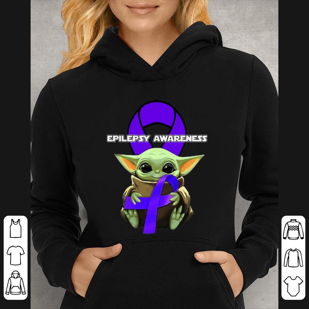 76efb36f premium baby yoda hug purple ribbon epilepsy awareness shirt 4 - Premium Baby Yoda Hug Purple Ribbon Epilepsy Awareness shirt