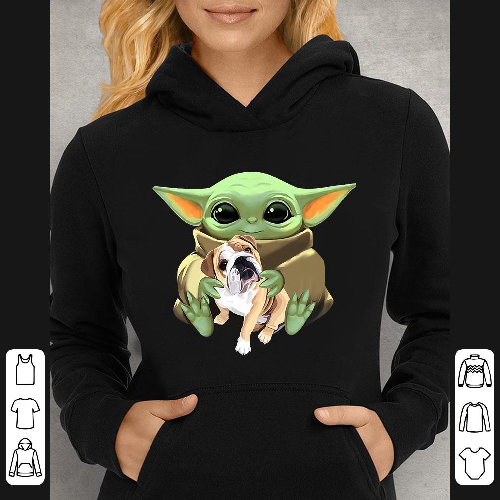8b9051b0 premium star wars baby yoda hug bulldog shirt 4 - Premium Star Wars Baby Yoda Hug Bulldog shirt