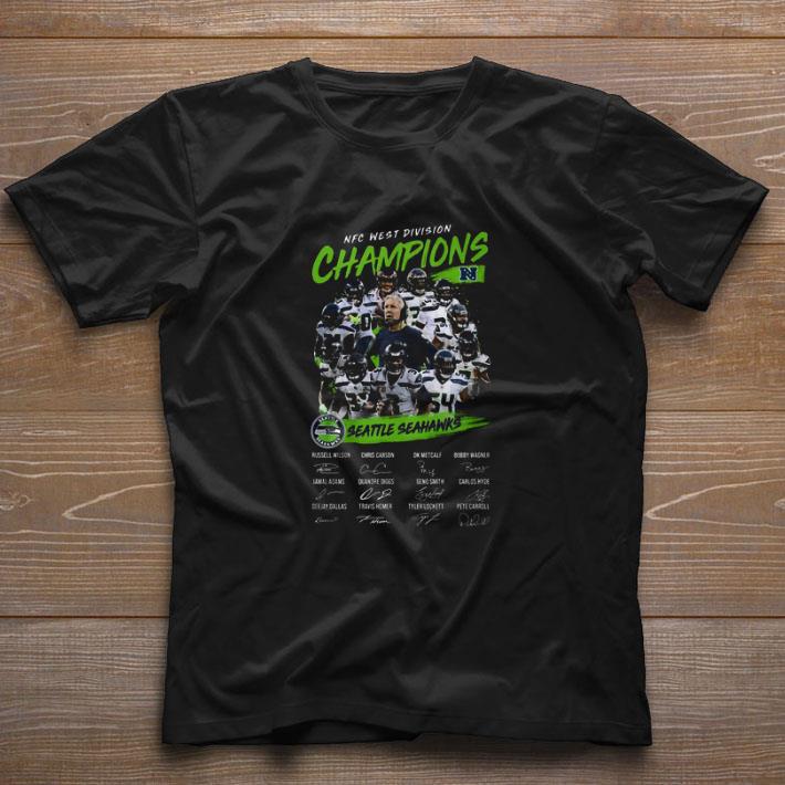 Funny NFC West Division Champions Seattle Seahawks Signatures shirt