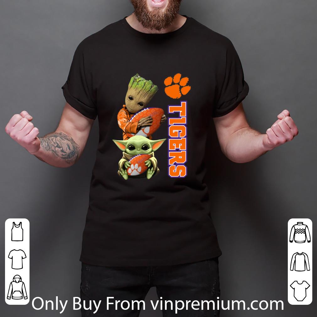 Official Baby Groot And Baby Yoda Hug Clemson Tigers shirt Official Baby Groot And Baby Yoda Hug Clemson Tigers shirt