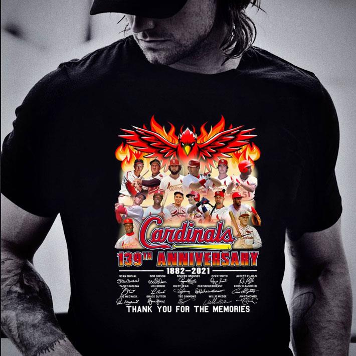 Premium St. Louis Cardinals 139th anniversary 1882-2021 signatures thank you for the memories shirt