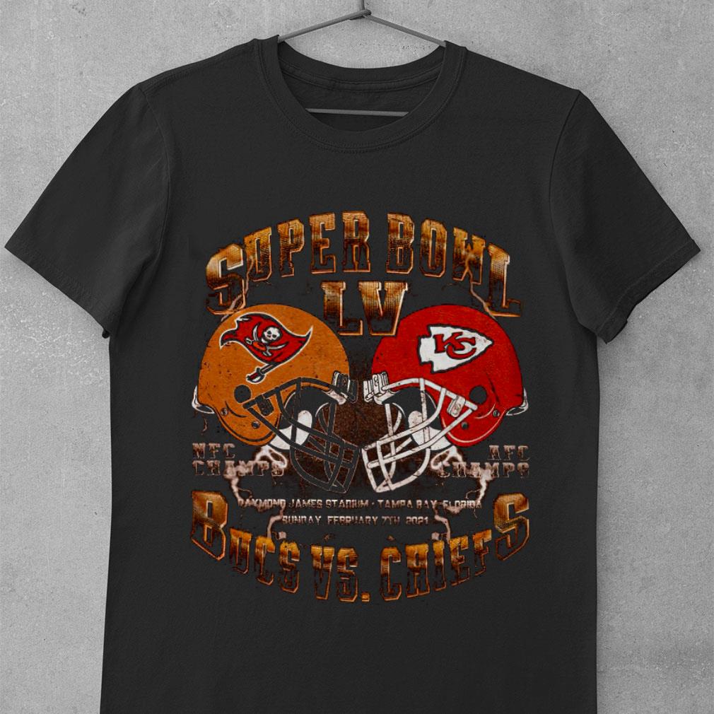 Hot 2021 Champions Tampa Bay Buccaneers Vs Kansas City Chiefs Super Bowl LV Shirt