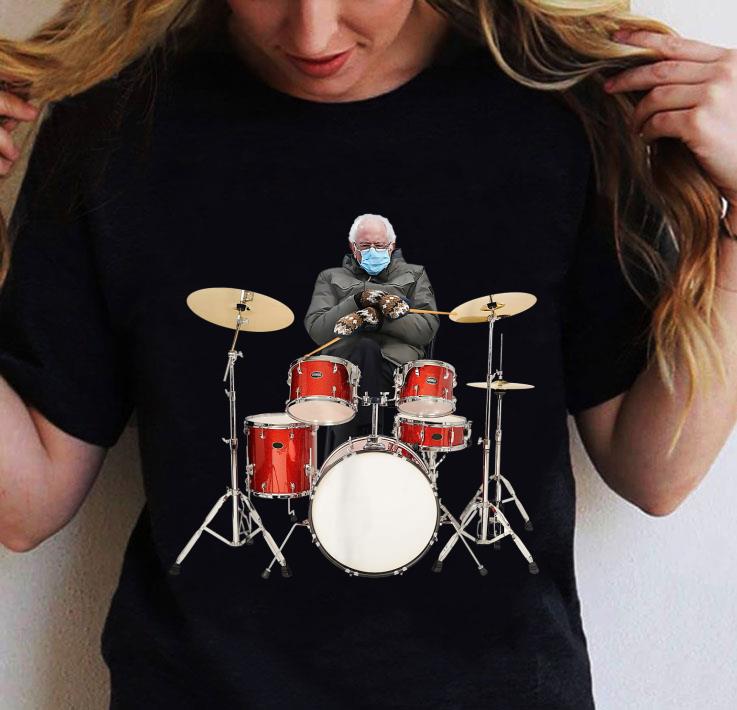 Funny Drummer Bernie Sanders Mittens Sitting Inauguration Meme Shirt