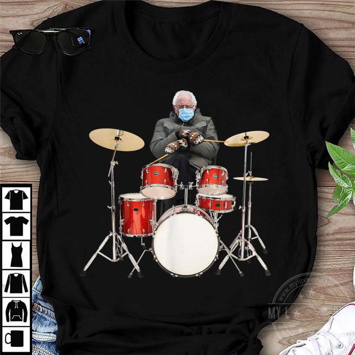 Funny Drummer Bernie Sanders Mittens Sitting Inauguration Meme Shirt