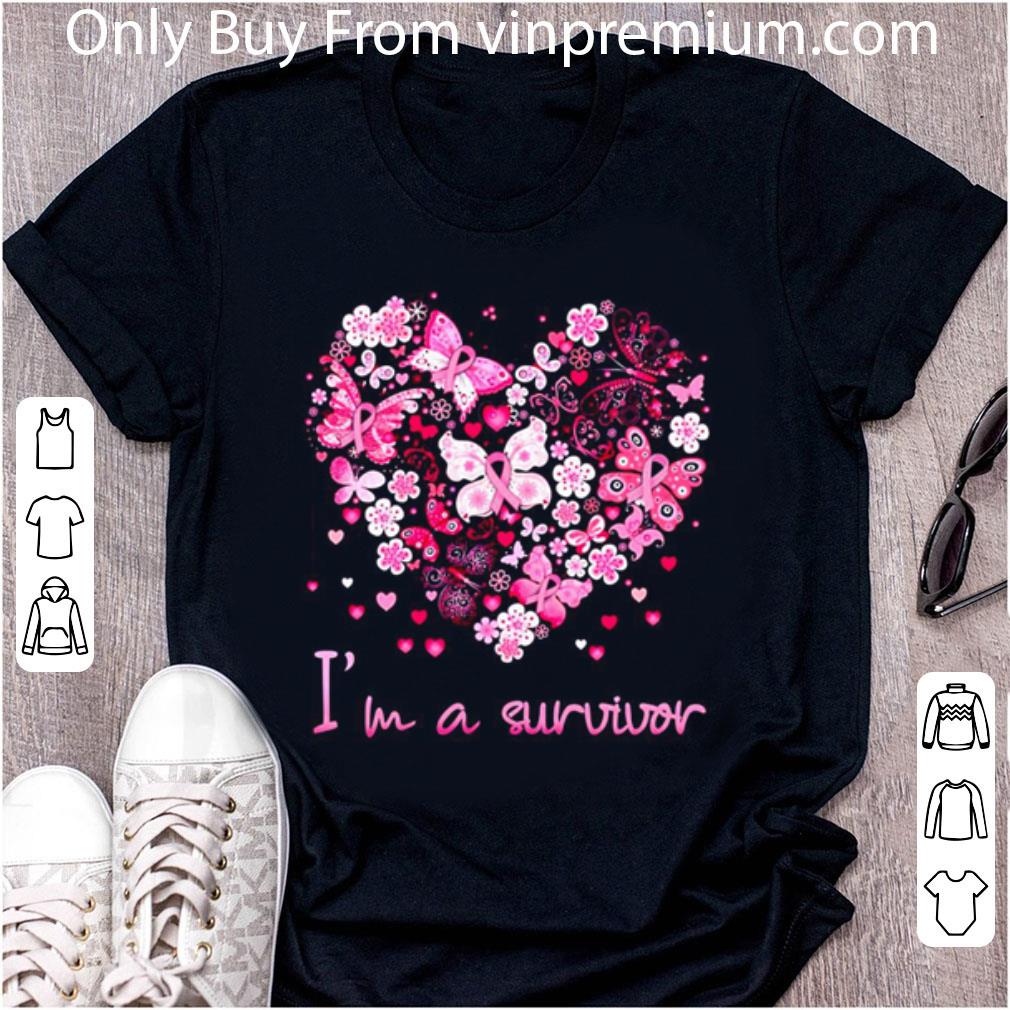 Top Breast Cancer Heart I'm A Survivor shirt