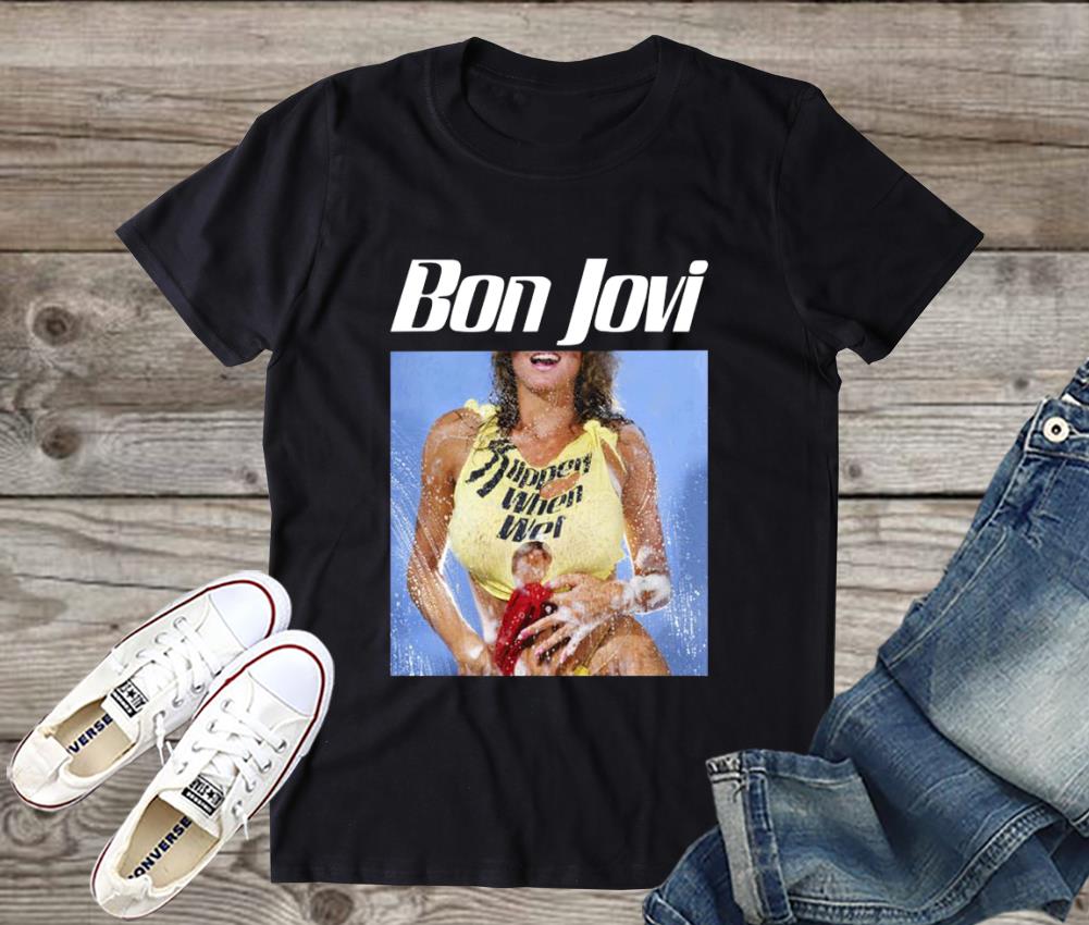Bon Jovi Shirt, Bon Jovi Slippery When Wet Cover Girl Men's Shirt, Kid Shirt
