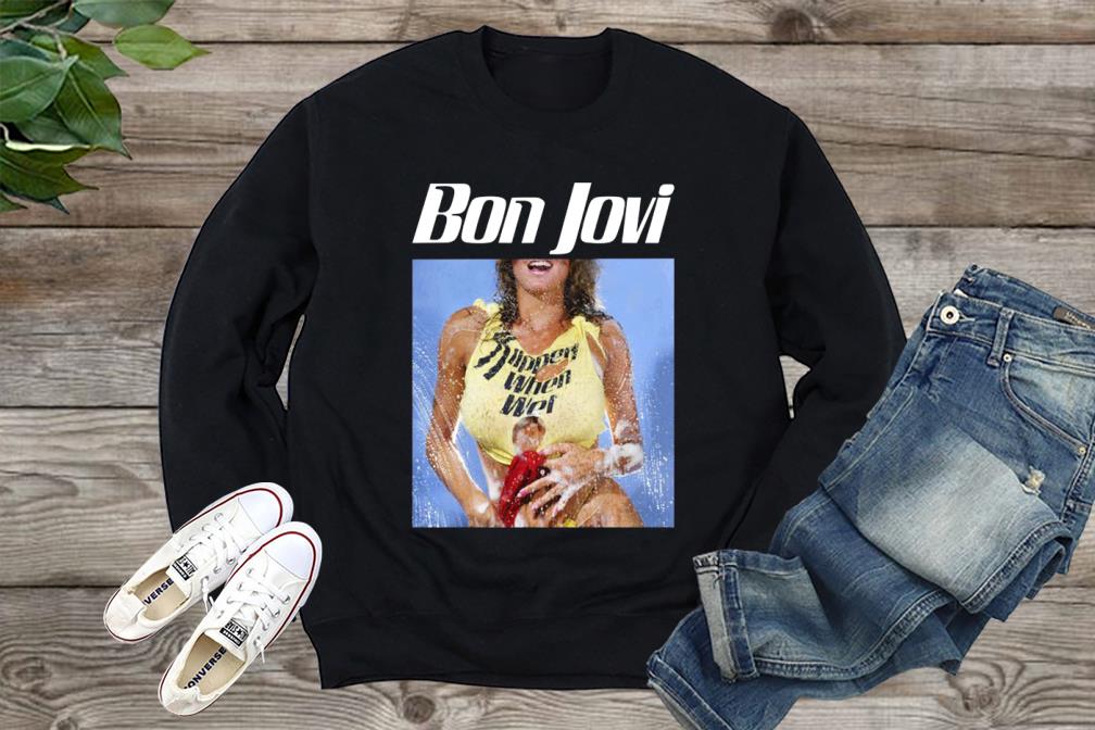 Bon Jovi Shirt, Bon Jovi Slippery When Wet Cover Girl Men's Shirt, Kid Shirt
