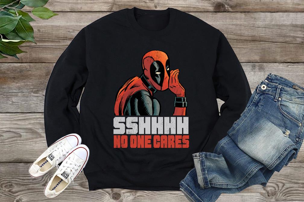 Marvel Deadpool Shhh No One Cares Shirt, Marvel Deadpool Shirt