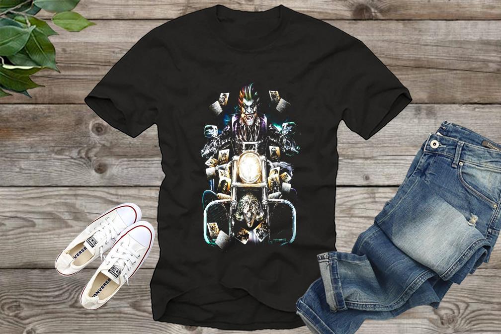 Official Clown Rider Shirt, Biker Skull Madcap Joker Cards Horror Custom Halloween Shirt, Women Shirt