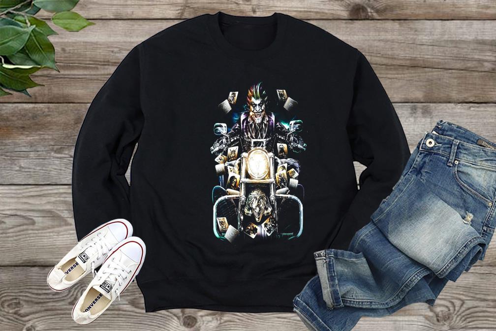 Official Clown Rider Shirt, Biker Skull Madcap Joker Cards Horror Custom Halloween Shirt, Women Shirt