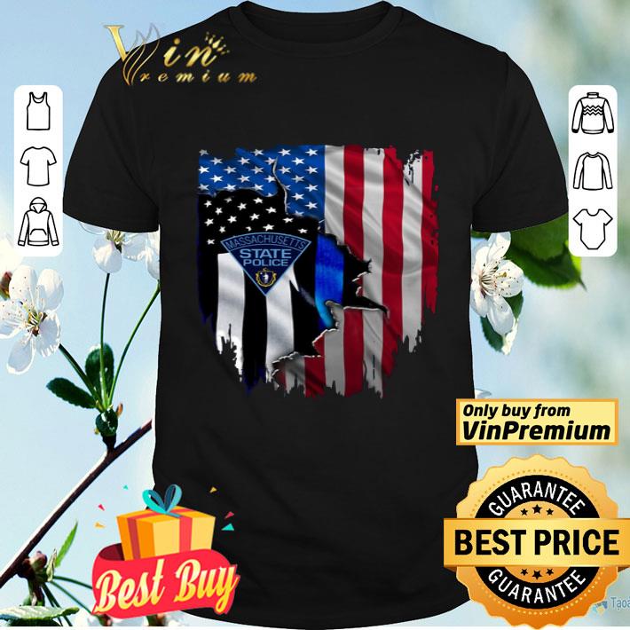 American Flag Massachusetts State Police shirt