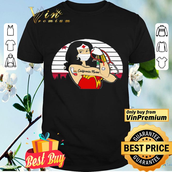 Vintage Wonder Woman Tattoos California Nurse Covid-19 shirt