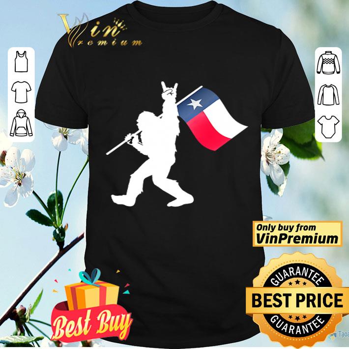 Bigfoot rock and roll texas flag shirt