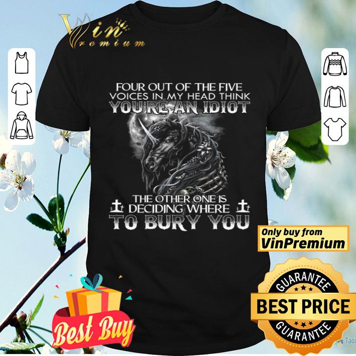 Skull Unicorn Diamond Four Out Of The Five Voices In My Head Think You're An Idiot shirt