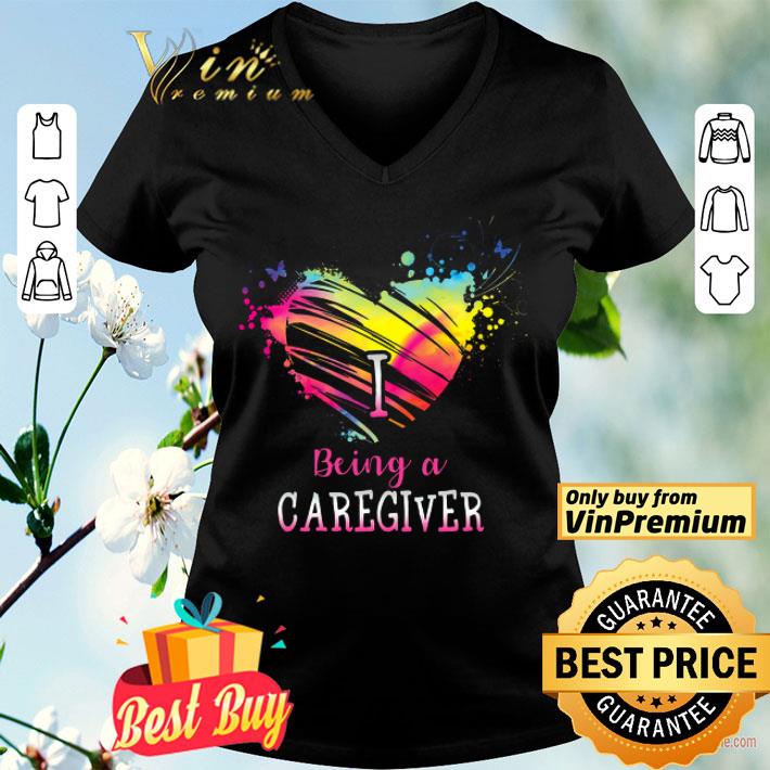 Heart I Being A Caregiver Watercolor shirt