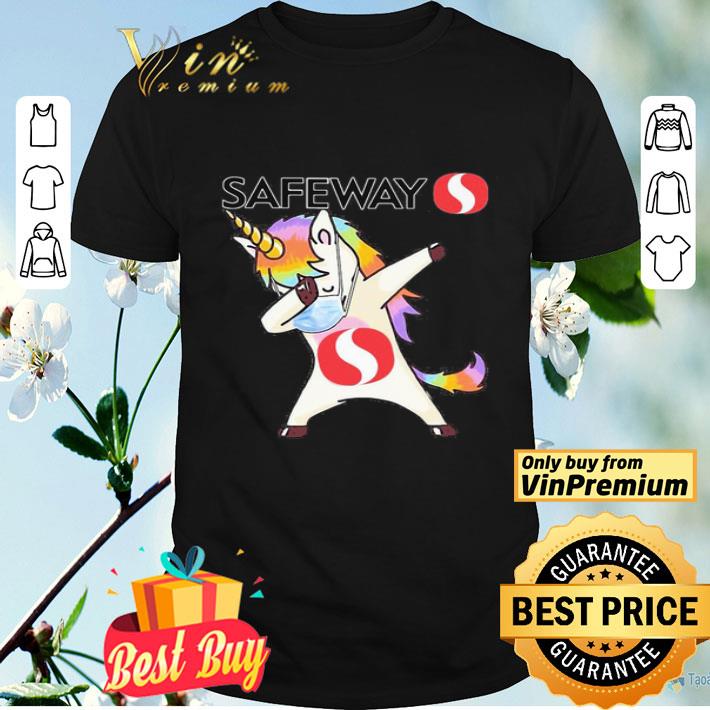 Unicorn mask dabbing safeway logo shirt