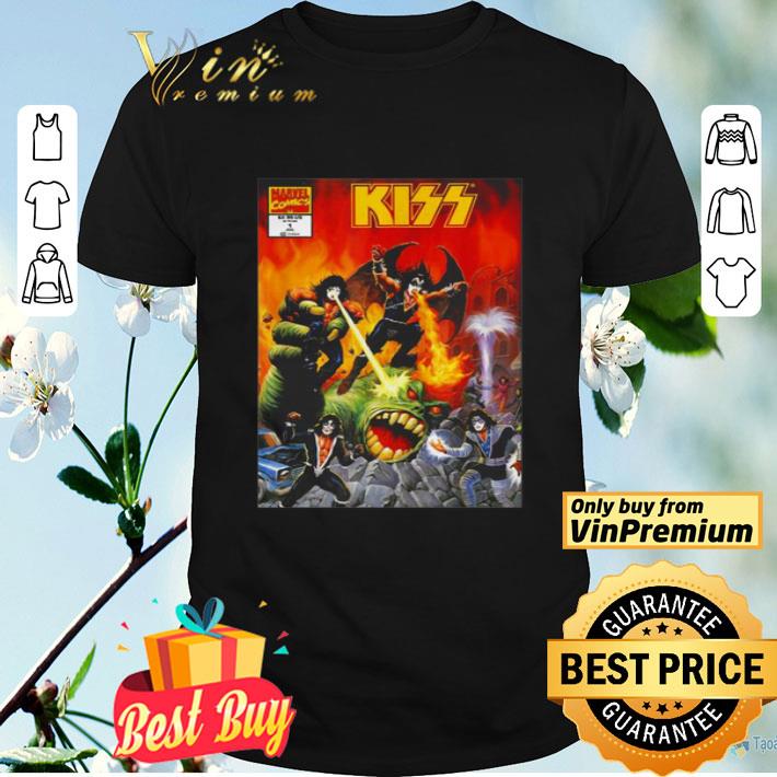 Mens marvel kiss in the flames comic shirt