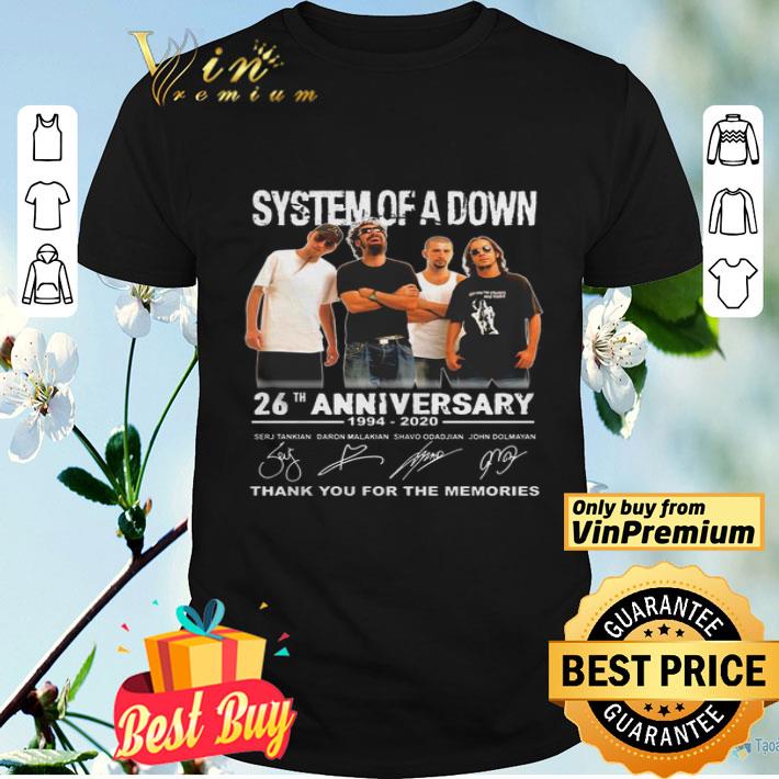 System of a down 26th anniversary 1994 2020 signature shirt