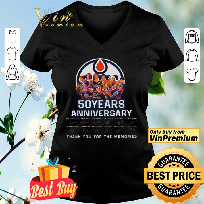 Edmonton Oilers Hockey 50 Years Anniversary Signature Thank You For The Memories shirt