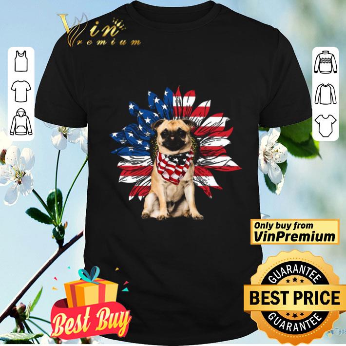 Chug Dog Sunflowers American Flag shirt