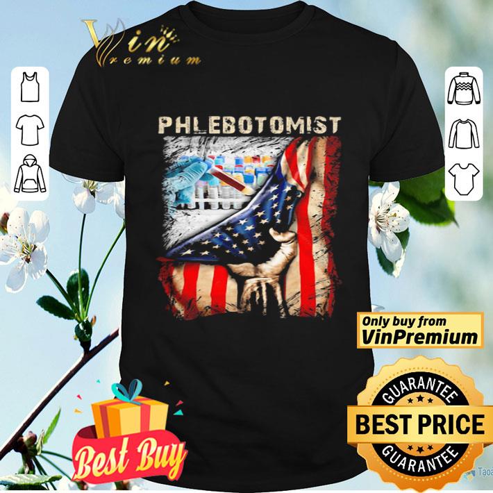 Phlebotomist nurse American flag veteran Independence Day shirt