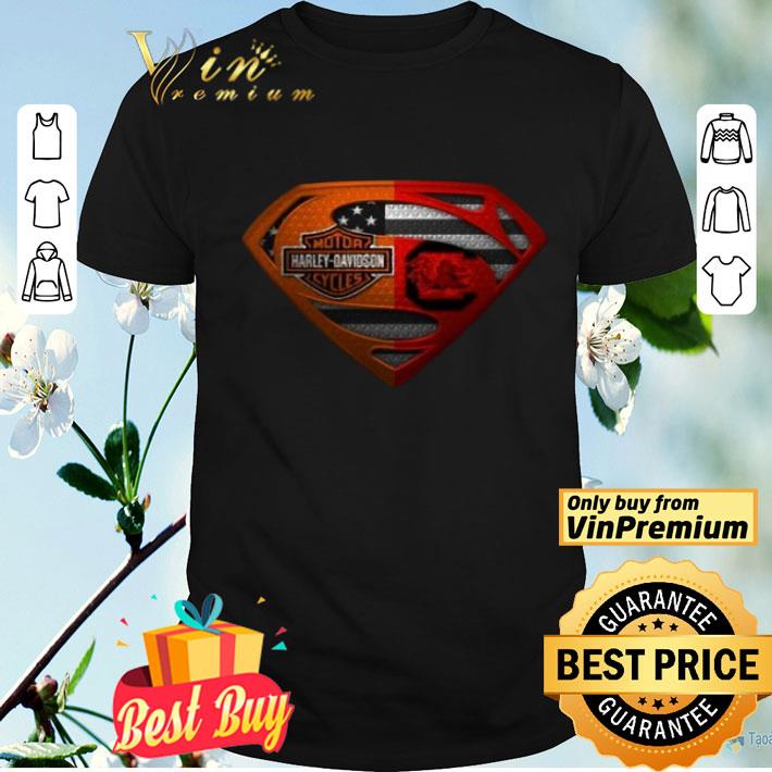Superman Harley Davidson And South Carolina Gamecocks football shirt