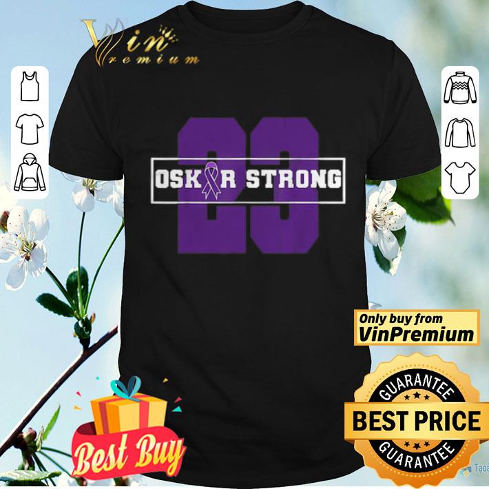 23 Purple Ribbon Oskar Strong Fight Against Cancer shirt