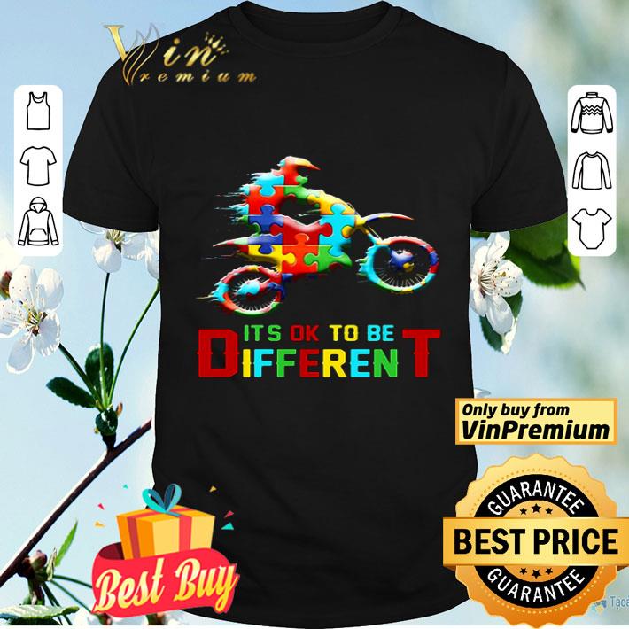 Autism Awareness Motorbike it’s ok to be different shirt