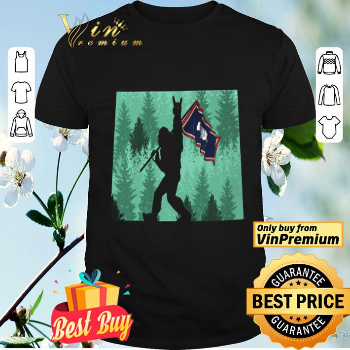 Bigfoot Rock And Roll Wyoming Flag shirt