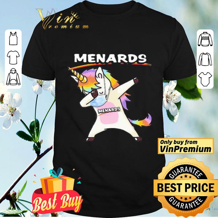Unicorn mask menards logo shirt