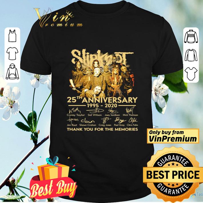 Slipknot 25th anniversary 1995 2020 thank you for the memories signatures shirt
