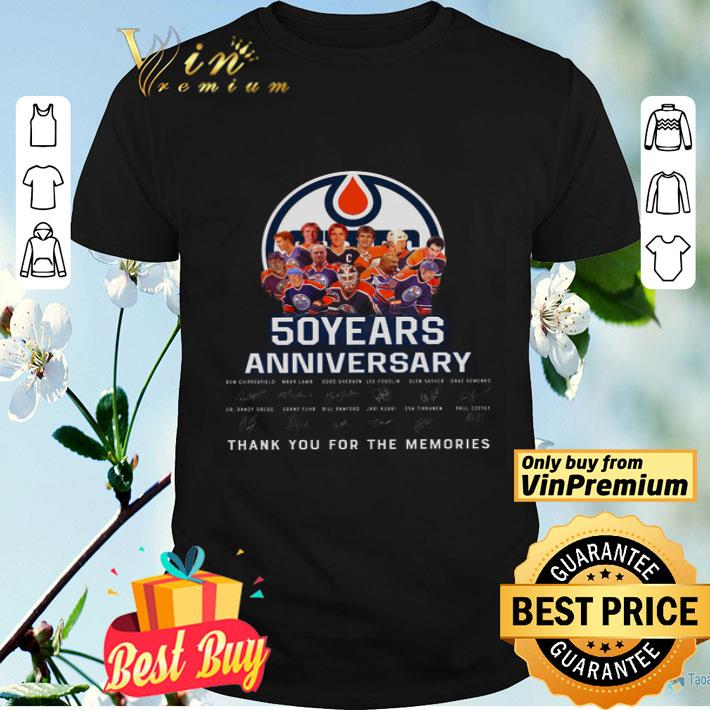 Edmonton Oilers Hockey 50 Years Anniversary Signature Thank You For The Memories shirt